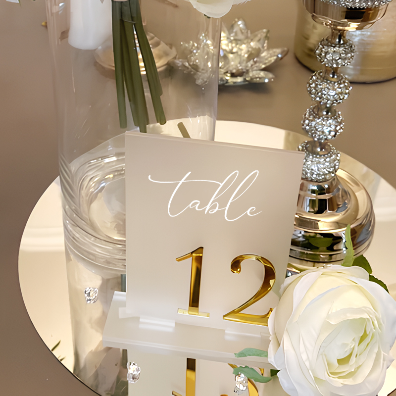 Akrylowe numery stołów, dekora – Table Number Gold recenzja i cena