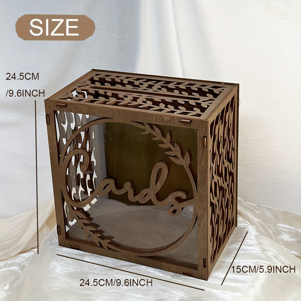 1 szt. Brązowa Drewniana Skrzy – Wedding Card Box recenzja i cena